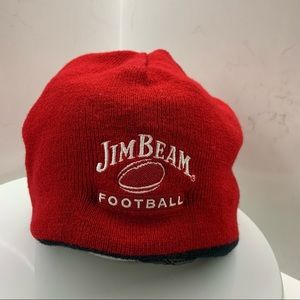 Jim Beam Football reversible Beanie (Huge Fit) Whiskey. 
Large loose fit